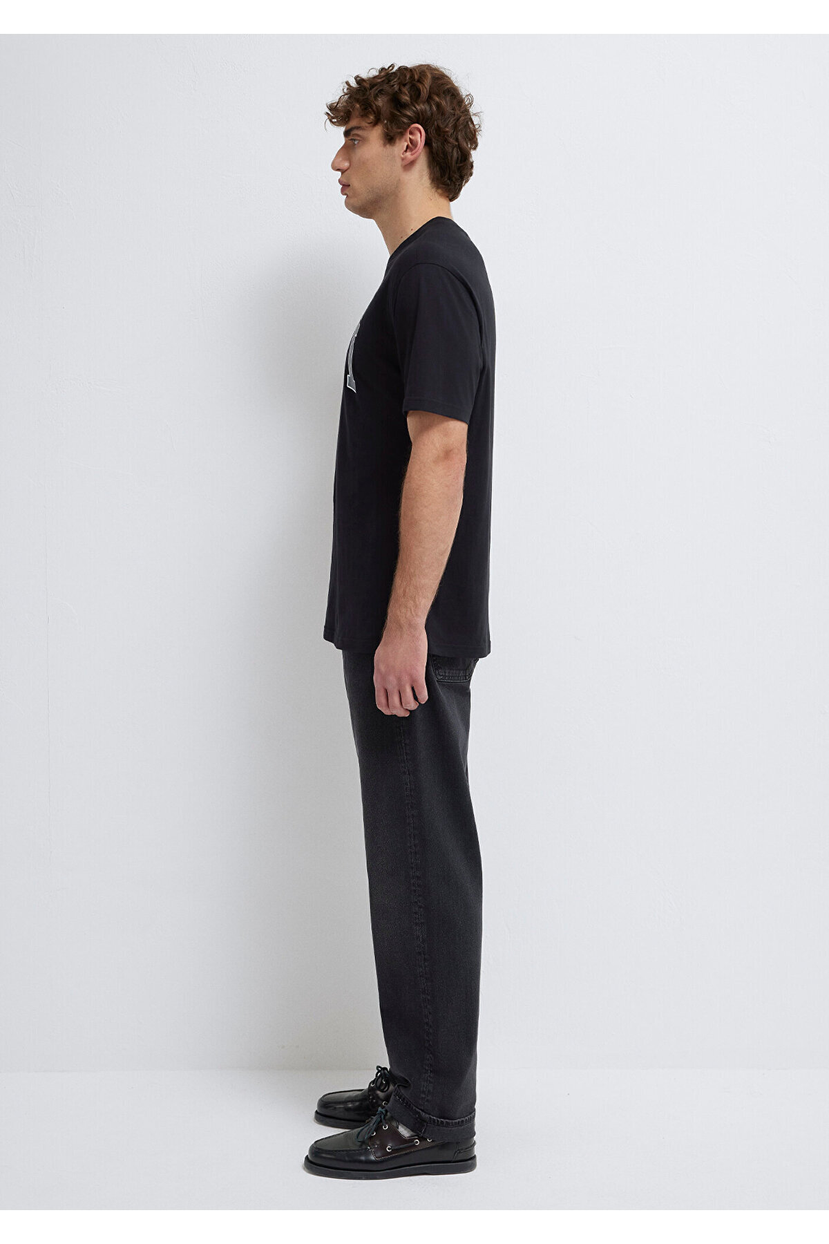 Mavi  Logo Baskılı Siyah Tişört Loose Fit / Bol Rahat Kesim 0611711-900 - Görsel 3