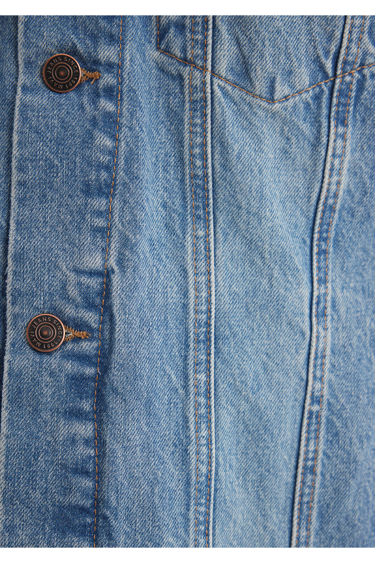 Mavi  Drake Classic Denim Puslu Indigo Mavi Jean Ceket 010143-89136 - Görsel 8