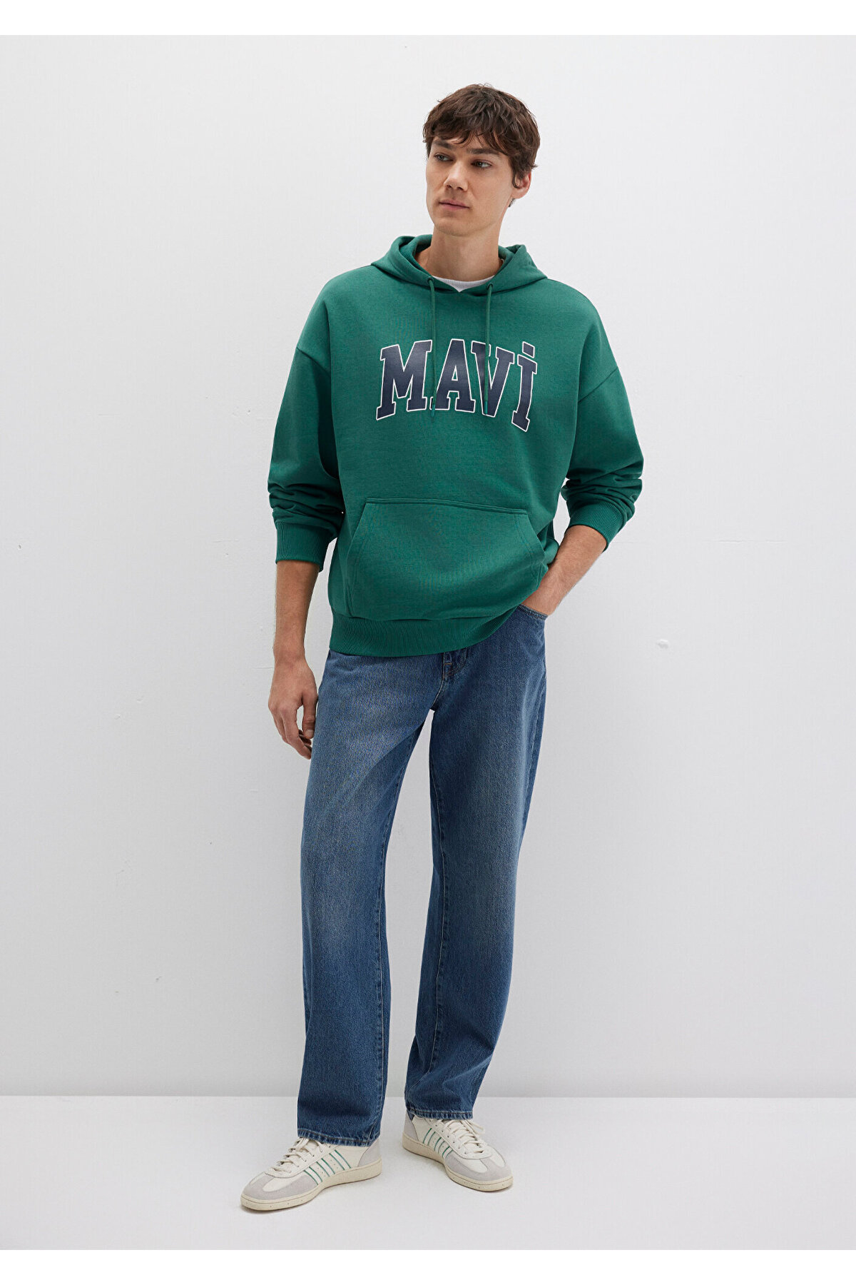 Mavi  Logo Baskılı Kapüşonlu Yeşil Sweatshirt 067149-71874 - Görsel 2