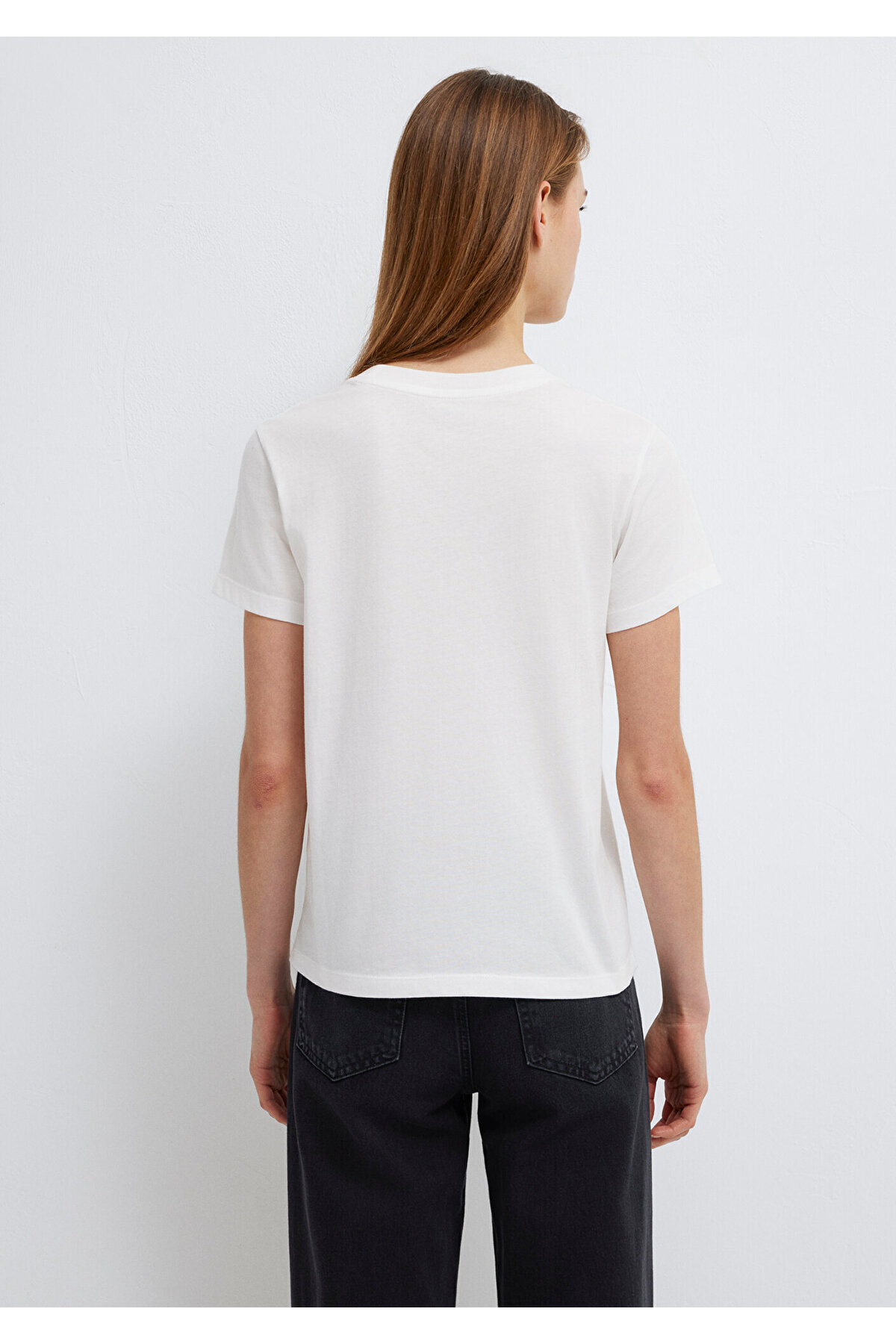 Mavi  Logo Baskılı Beyaz Tişört Semi Slim Fit / Yarı Dar Kesim 1601185-33389 - Görsel 7