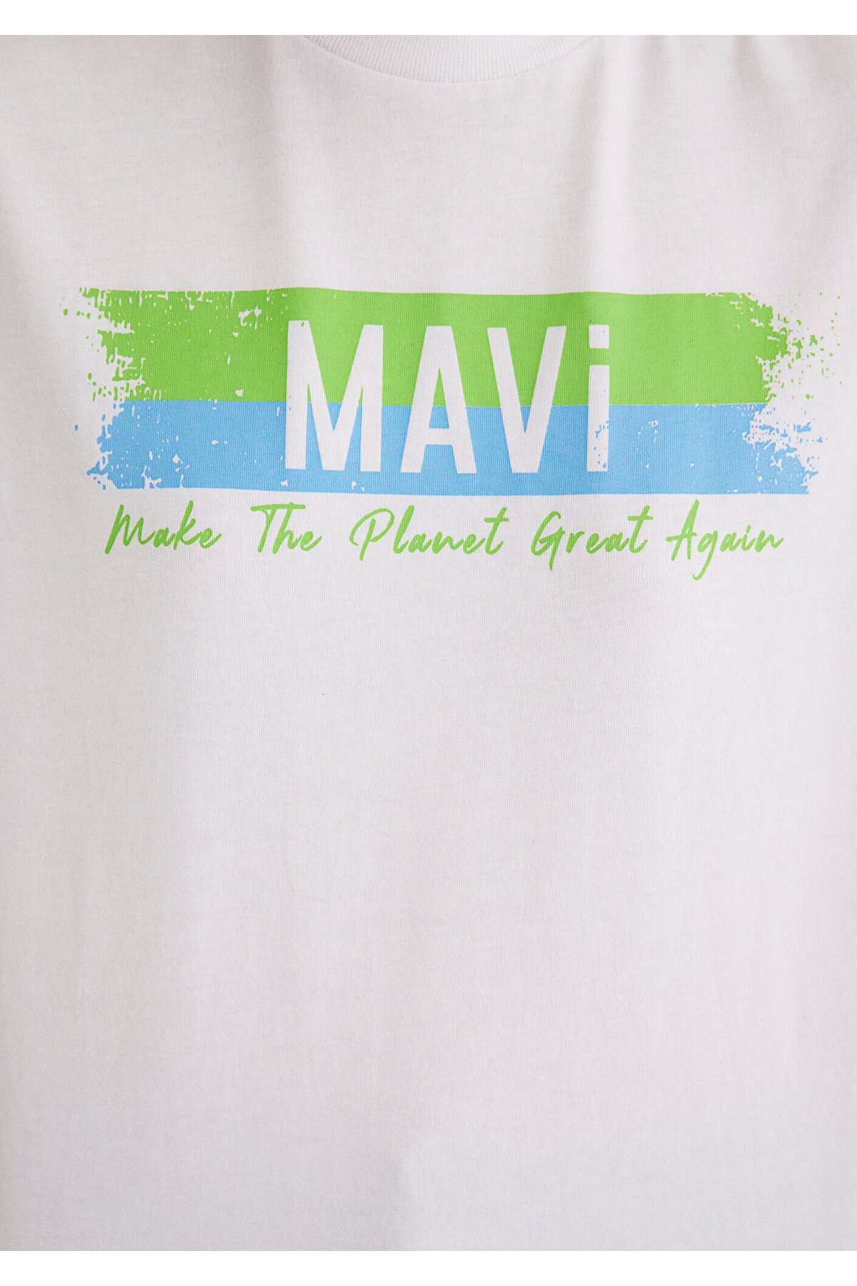 Mavi  Make The Planet Great Again Baskılı Tişört Regular Fit / Normal Kesim 168752-620 - Görsel 7