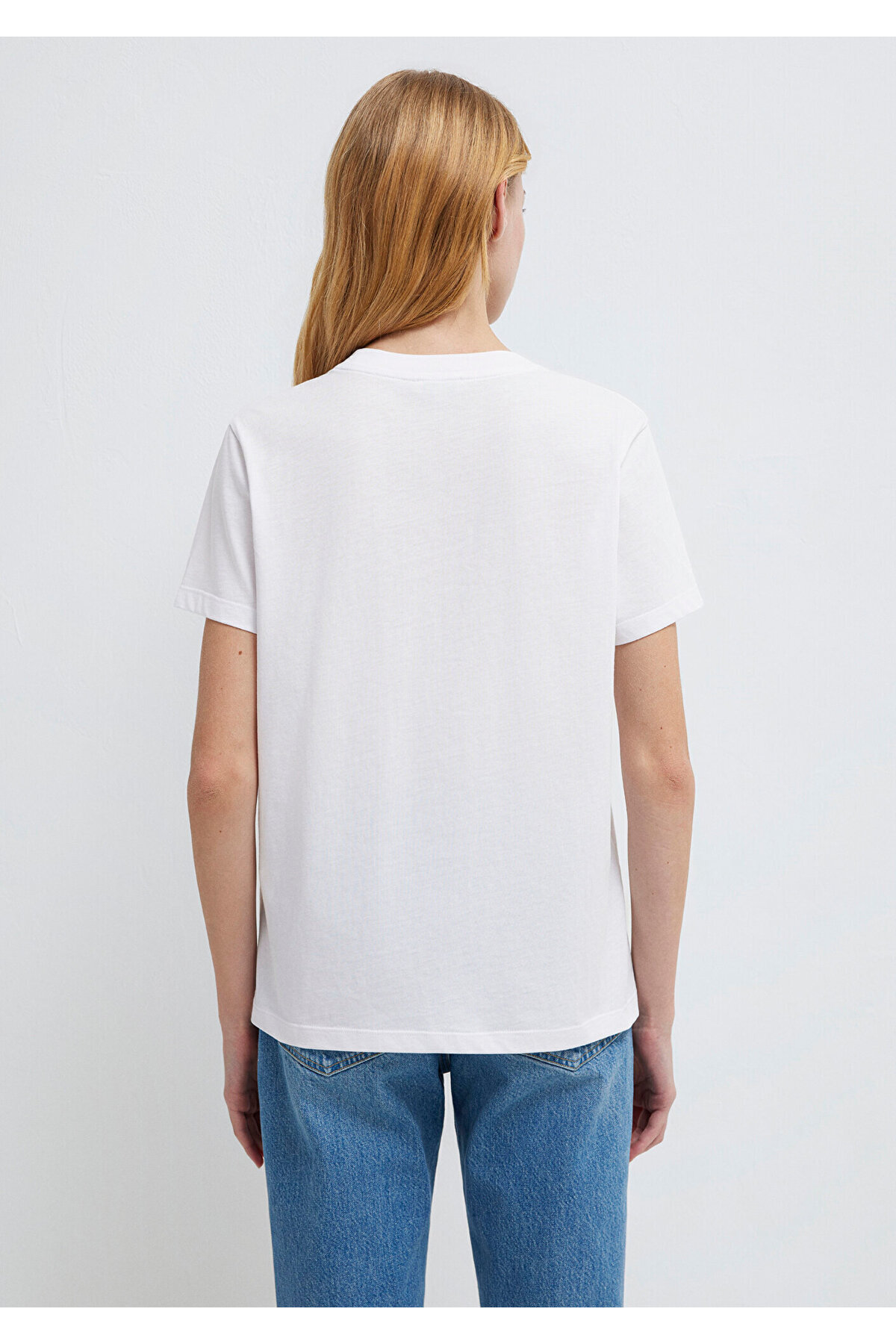 Mavi  Miav Baskılı Beyaz Tişört Regular Fit / Normal Kesim 1610622-620 - Görsel 5