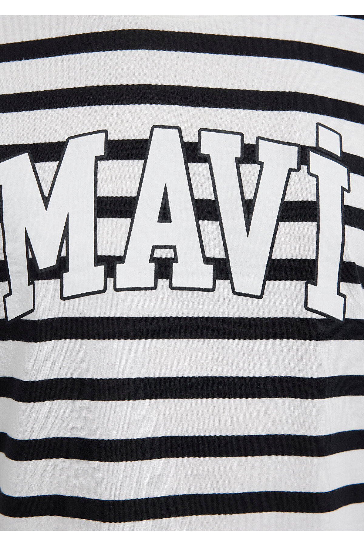 Mavi  Logo Baskılı Siyah Çizgili Tişört Regular Fit / Normal Kesim 1611360-84041 - Görsel 7