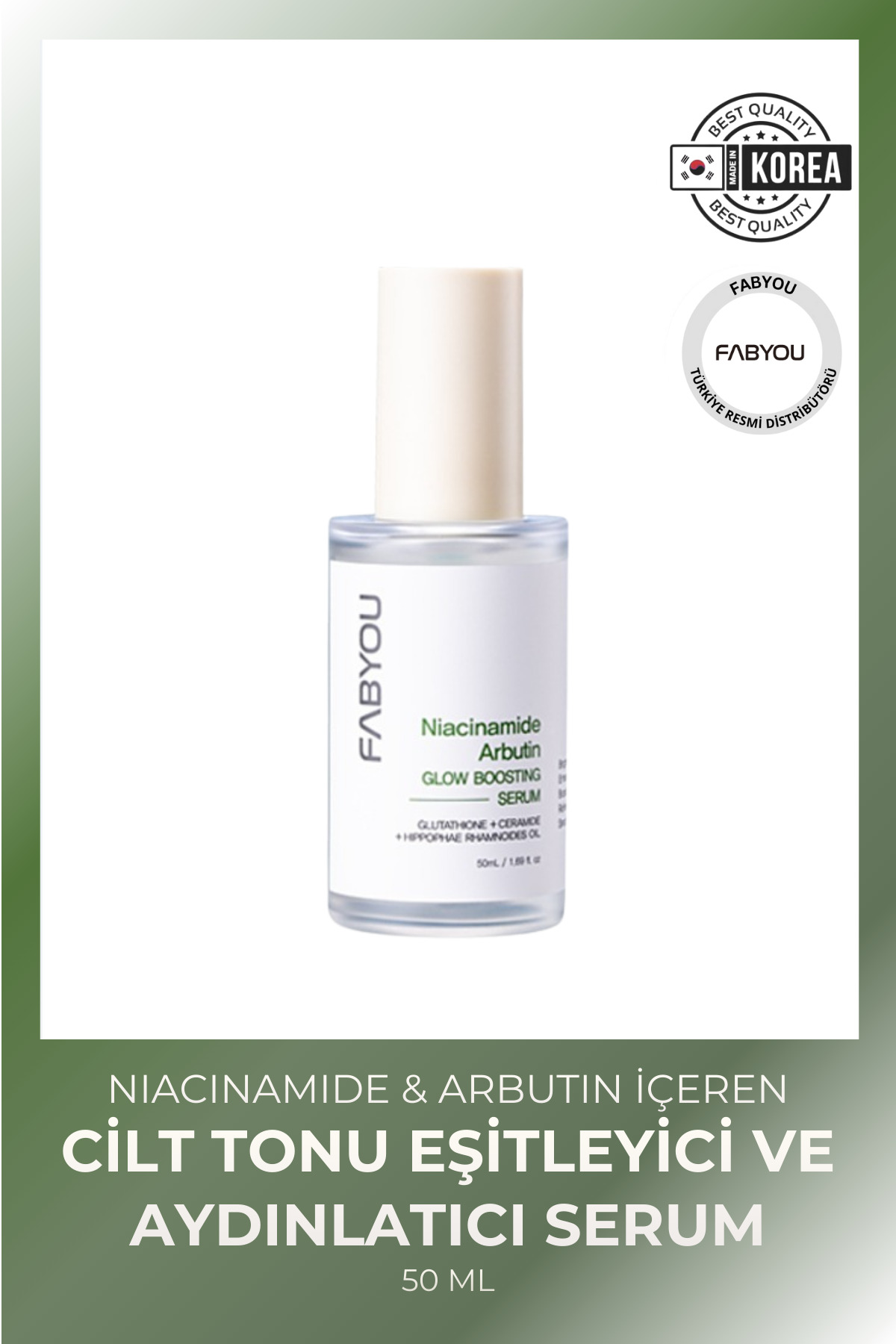 FabYou Niasinamid ve Arbutin İçeren Cilt Tonu Eşitleyici&Aydınlatıcı Yüz Serumu 50 ml — 20006