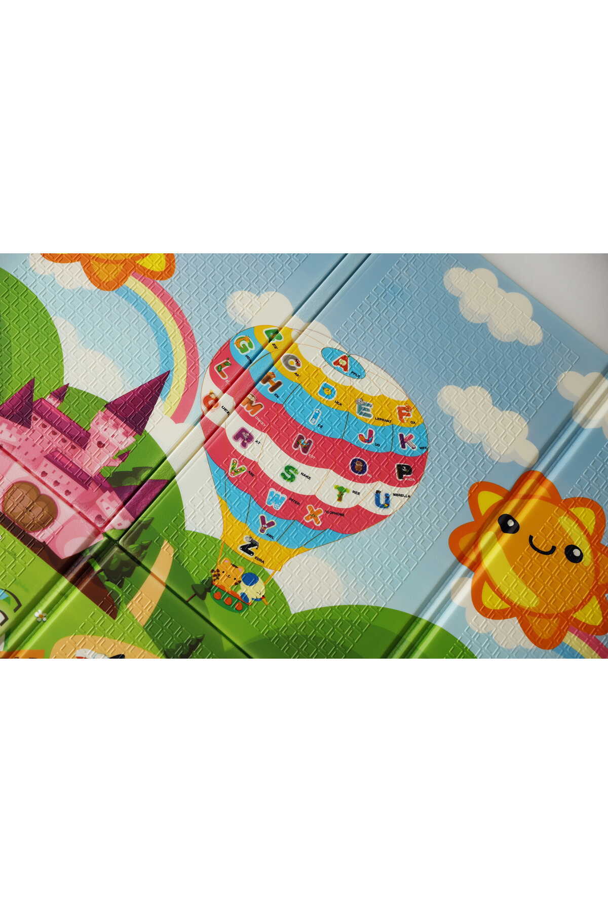 Coolmats Katlanabilir Oyun Matı Çift Taraflı Baloncu Fil Ailesi - Macera Köyü 200x130x1 cm fotoğrafı 3 (önizleme)
