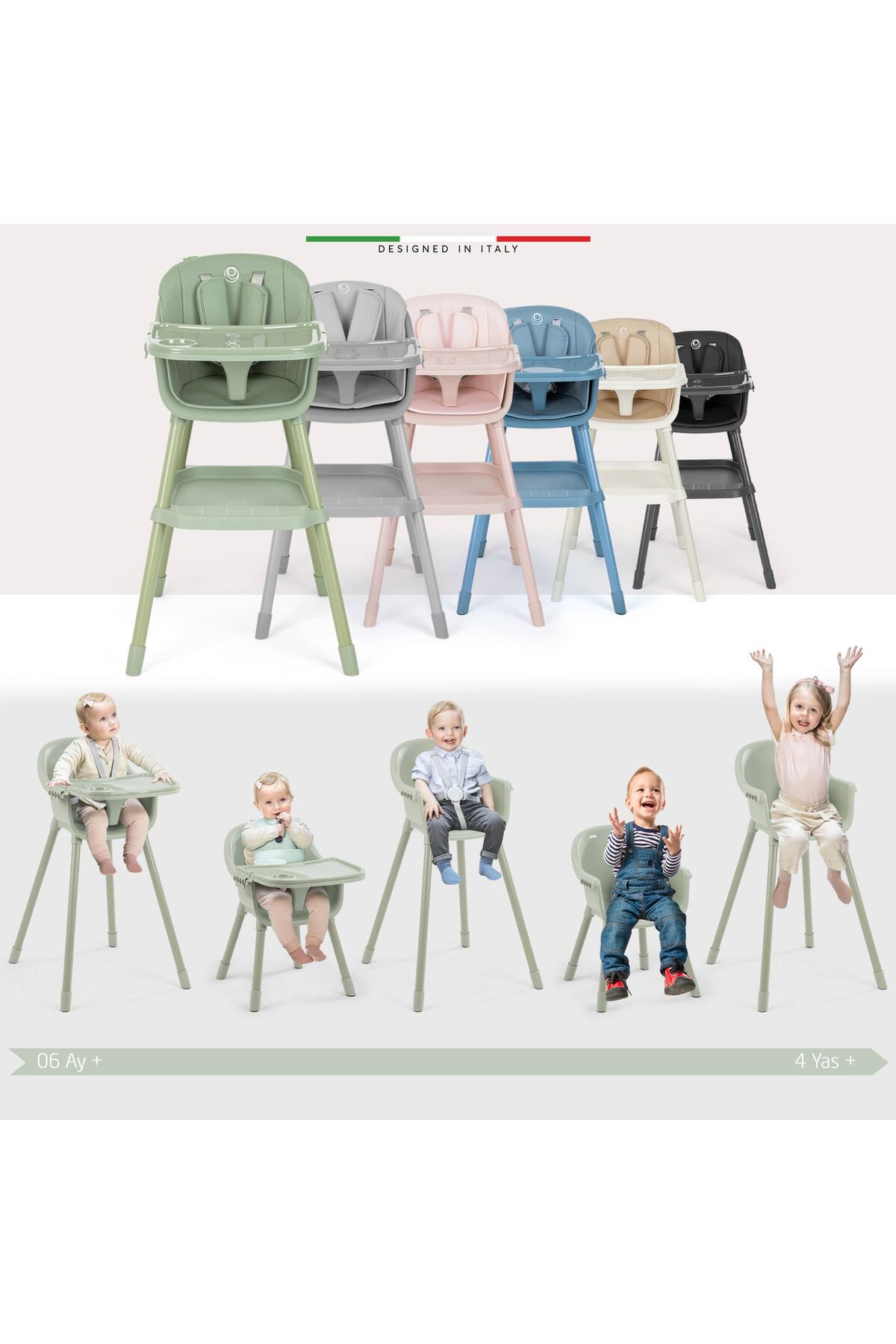 Elele Misto 2 4in1 Bebek Mama Sandalyesi ve Mama Oturağı İç Pedli Ekru fotoğrafı 4 (önizleme)