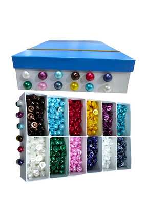 Zedhobi 60 Adet 11 Mm Renkli Karışık İnci Düğme İthal Bebek Yarım İnci Düğme