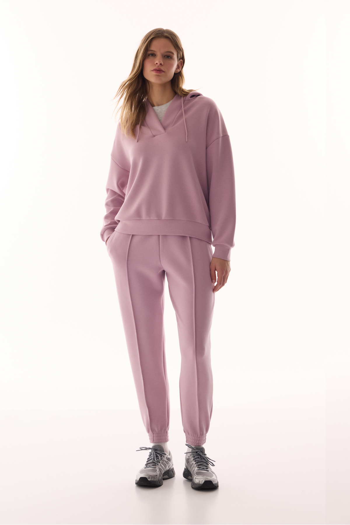 Penti  Lila V Yaka Oversize Kapüşonlu Sweatshirt - Görsel 6