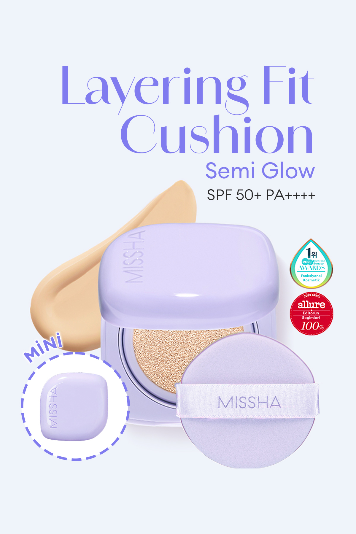 کرم پودر نیمه براق مینی با SPF 50+ PA++++ (شماره 23 Sand) — بژ 111671