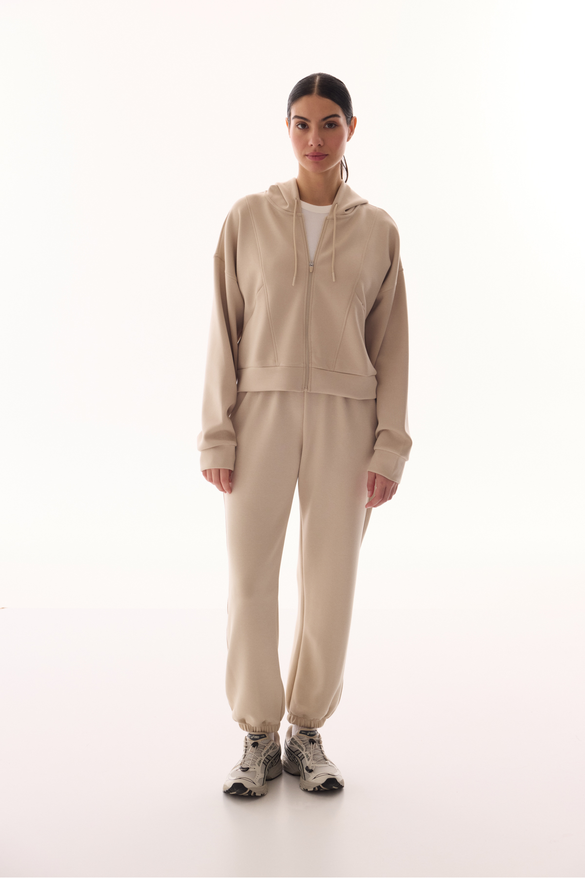 Penti  Bej Silky Feel Fermuarlı Hoodie - Görsel 6