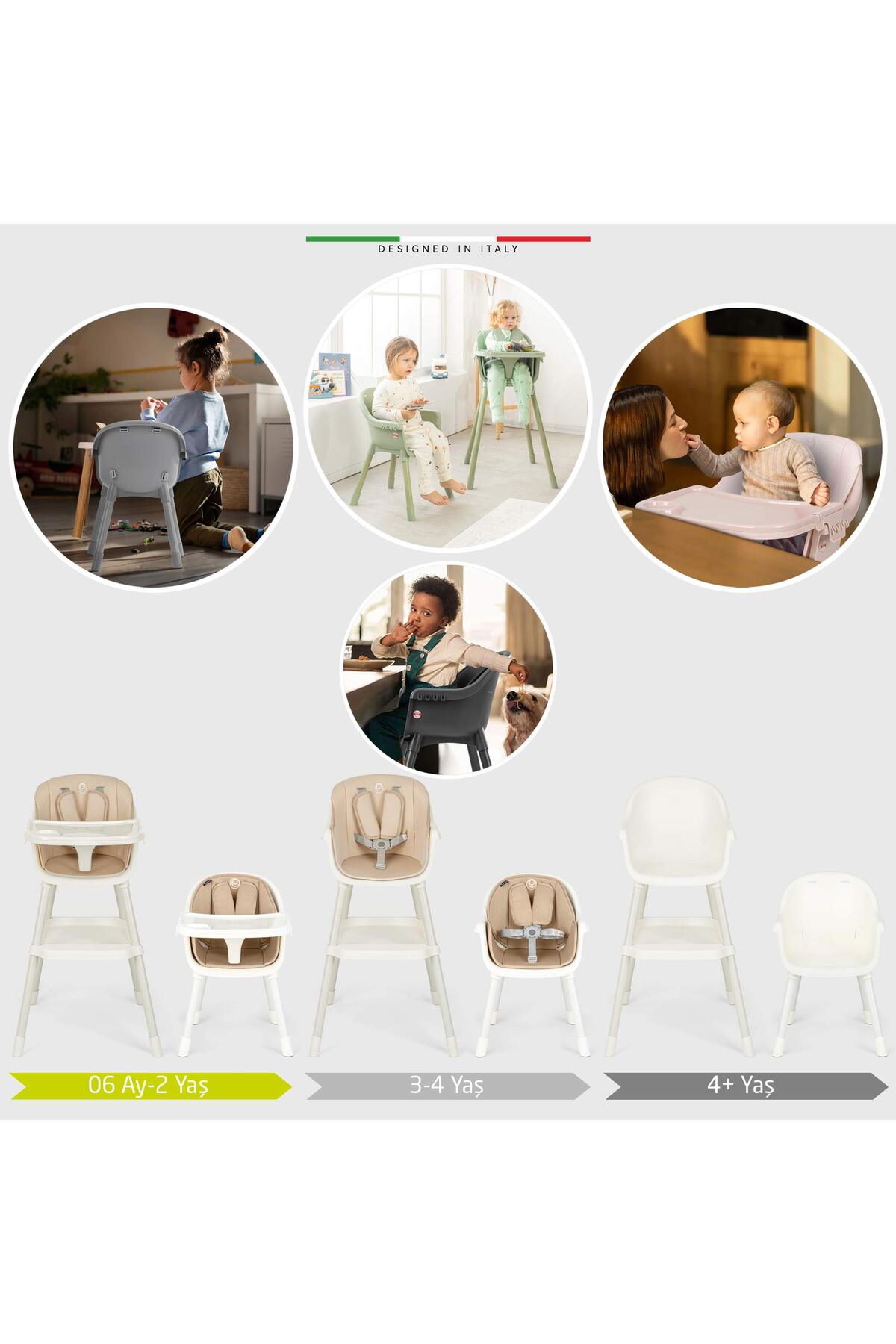 Elele Misto 2 4in1 Bebek Mama Sandalyesi ve Mama Oturağı İç Pedli Ekru fotoğrafı 2 (önizleme)