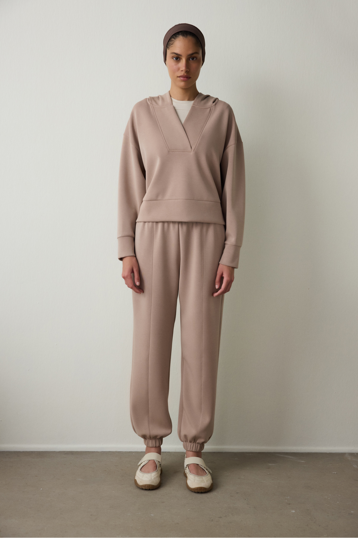 Penti  Bej Kapüşonlu Modal Crop Sweatshirt - Görsel 5