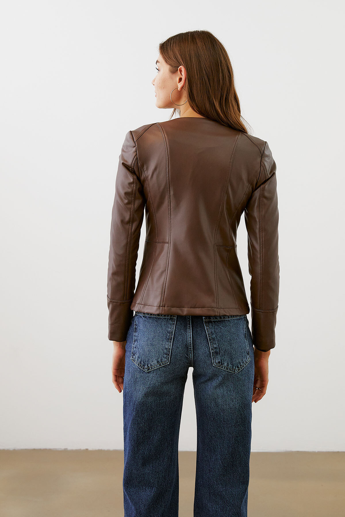 urban focus  Metal Fermuarlı Deri Mont - Görsel 7