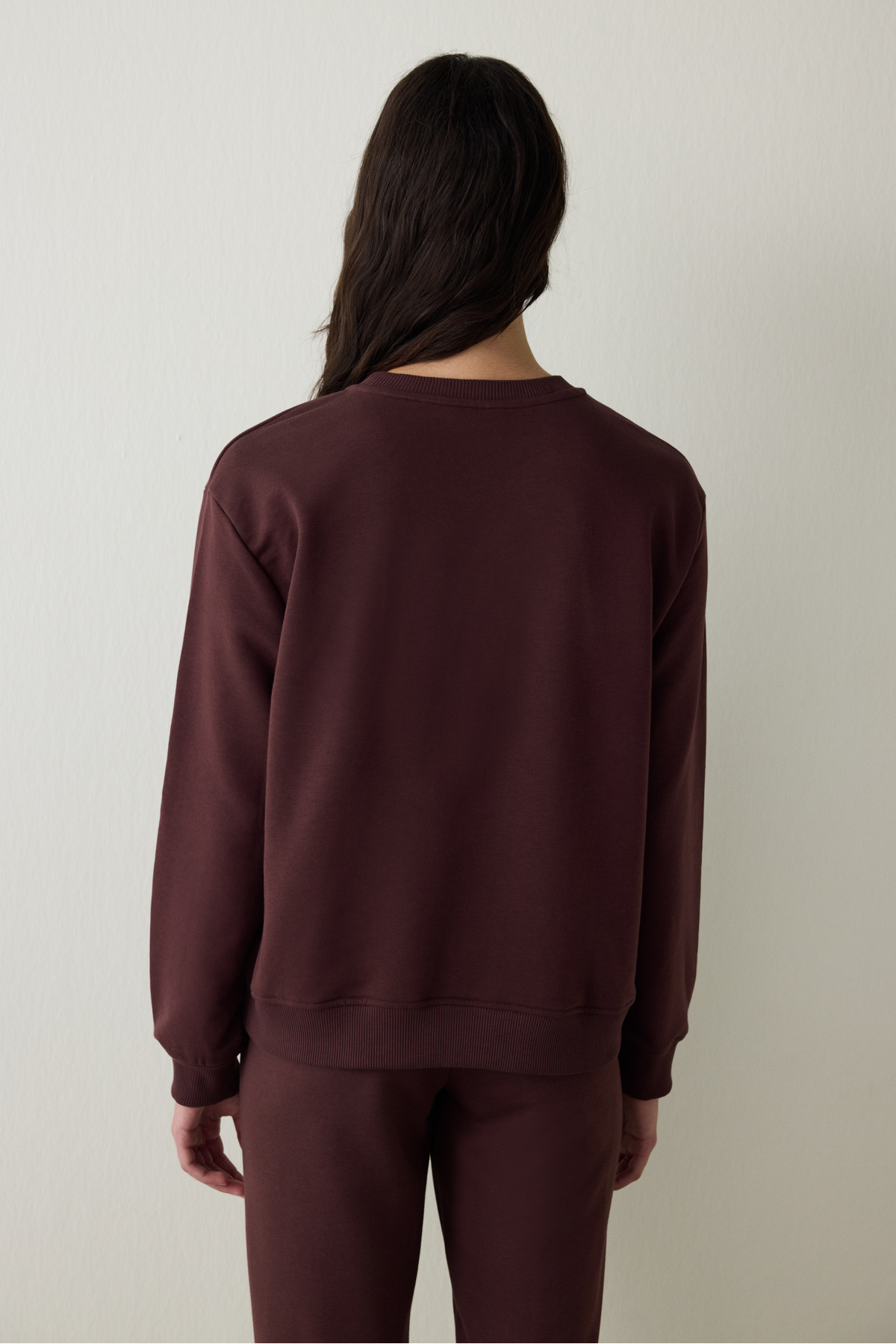 Penti  Kahverengi Bisiklet Yaka Oversize Spor Sweatshirt - Görsel 5