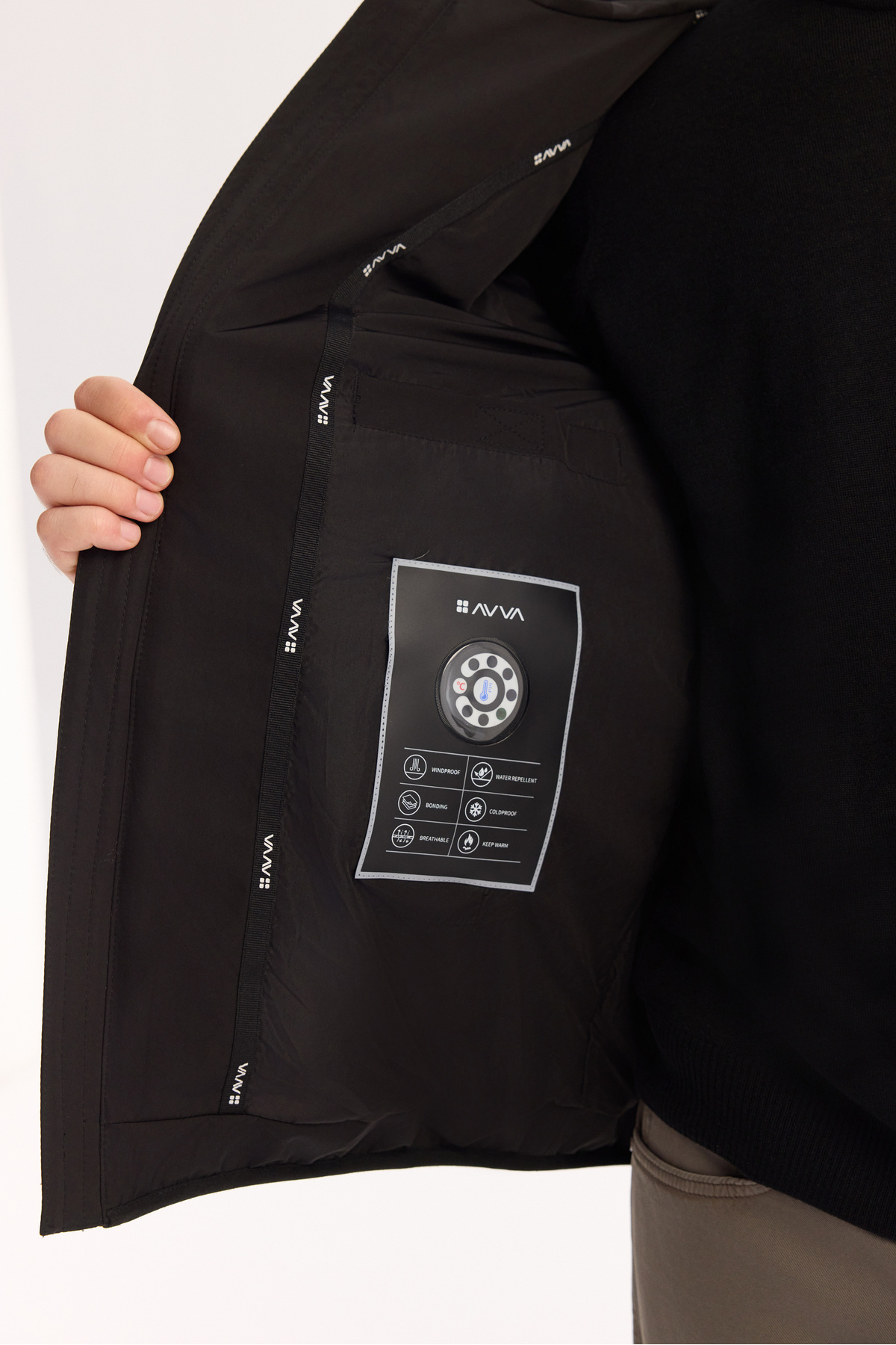 Avva  Erkek Siyah Kapüşonlu Su İtici Rüzgar Geçirmez -5°C Dayanıklı Şişme Regular Fit Mont A52Y6075 - Görsel 5