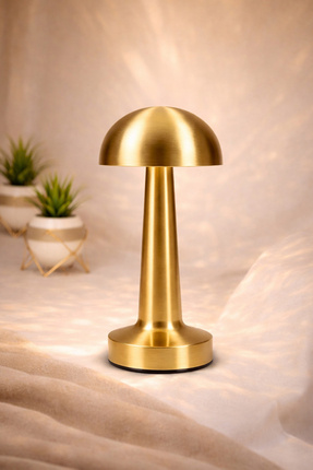Telvesse Şarjlı Mantar Masa Lambası Metal Dokunmatik 3 Işık Parlaklık Ayarlı ...