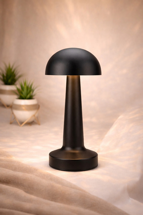 Telvesse Şarjlı Mantar Masa Lambası Metal Dokunmatik 3 Işık Parlaklık Ayarlı ...