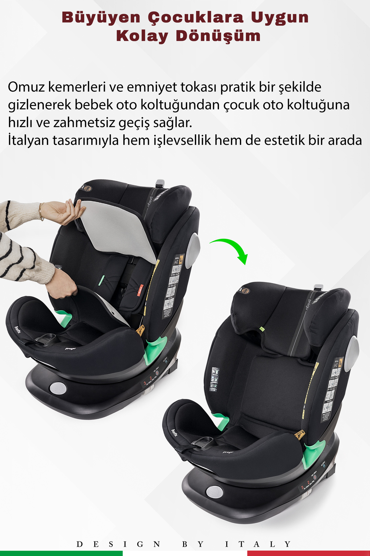 Prego Tronfix 360 Derece Dönebilen 0-36 Kg Isofixli I-size Oto Koltuğu fotoğrafı 5 (önizleme)