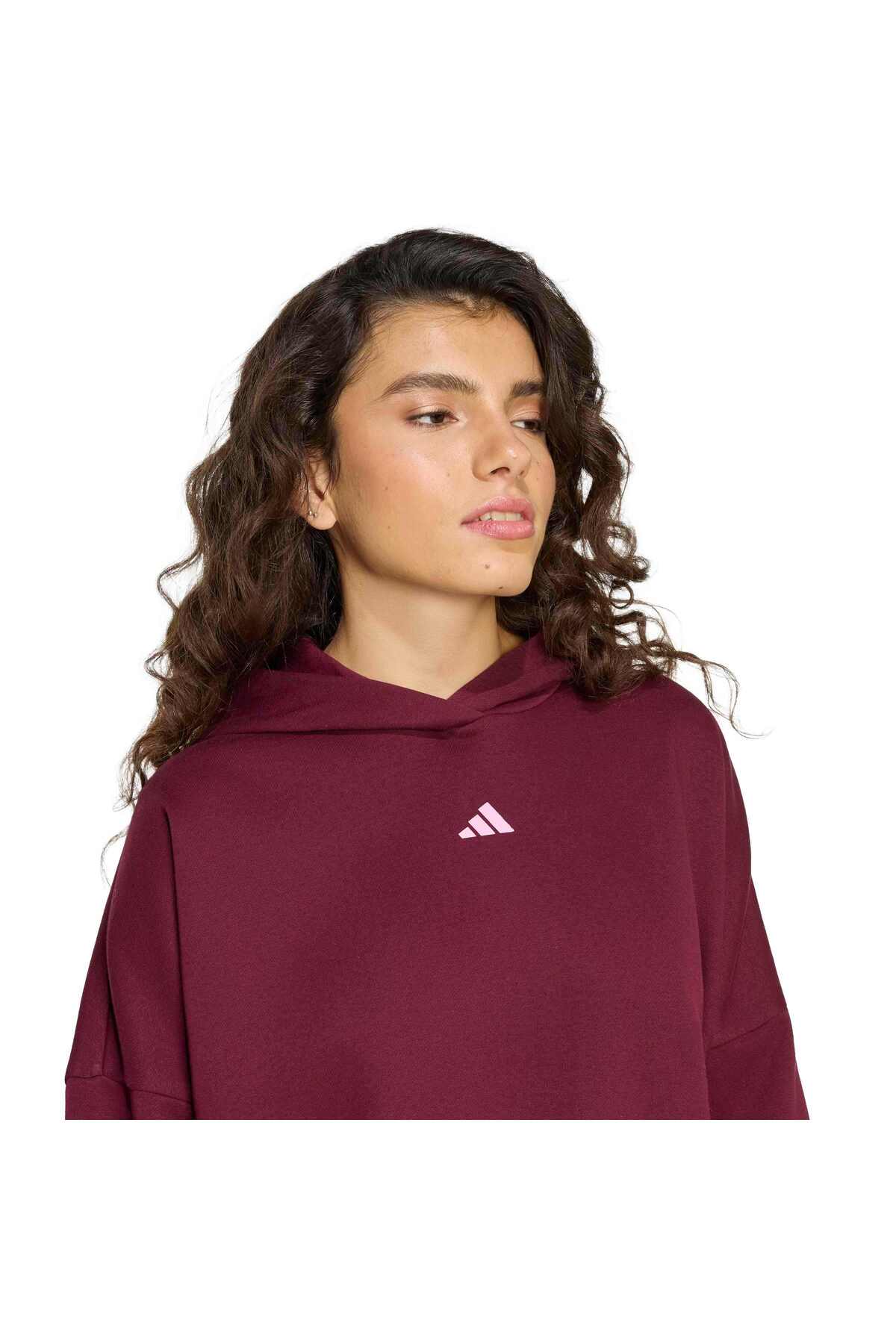 adidas W 3Ss Fl Hd2 Kadın Spor Sweatshirt HZ0855 görsel 5