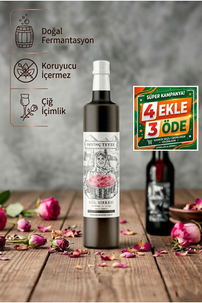 Organik Teyze Sevinç Teyze Doğal Fermantasyon Gül Sirkesi, Rose Vinegar 500ml
