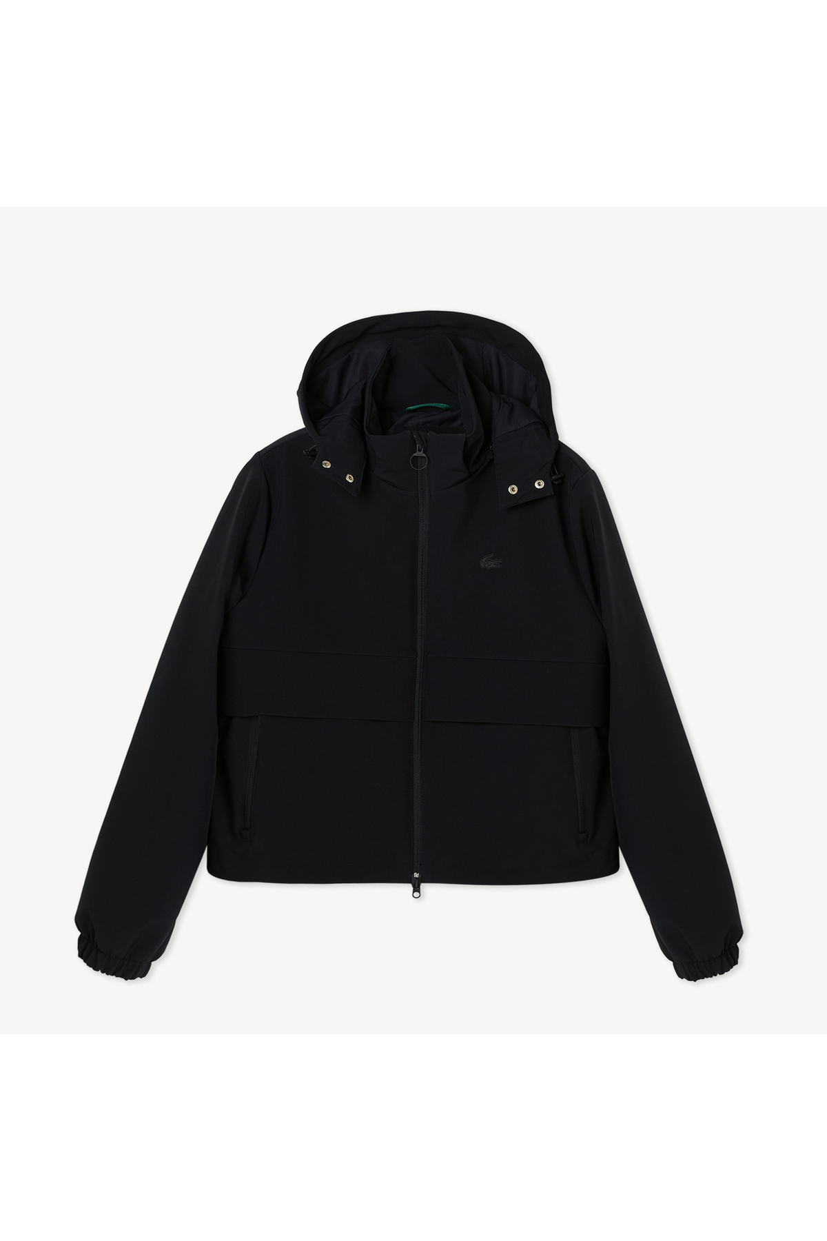 Lacoste Kadın Regular Fit Kapüşonlu Baskılı Siyah Yağmurluk görsel 3