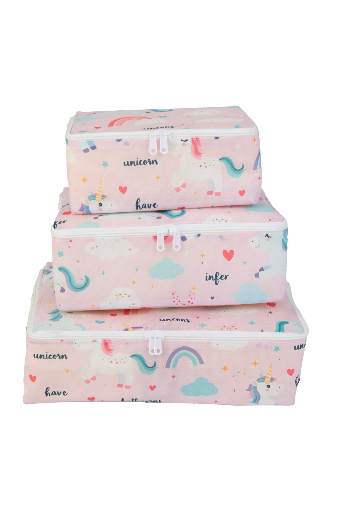 Textile sweet 7'li Unicorn Desenli Bebek Doğum Hastane Çıkışı Çantası Seti Düzenleyici Çok Amaçlı Organizer fotoğrafı 4 (önizleme)