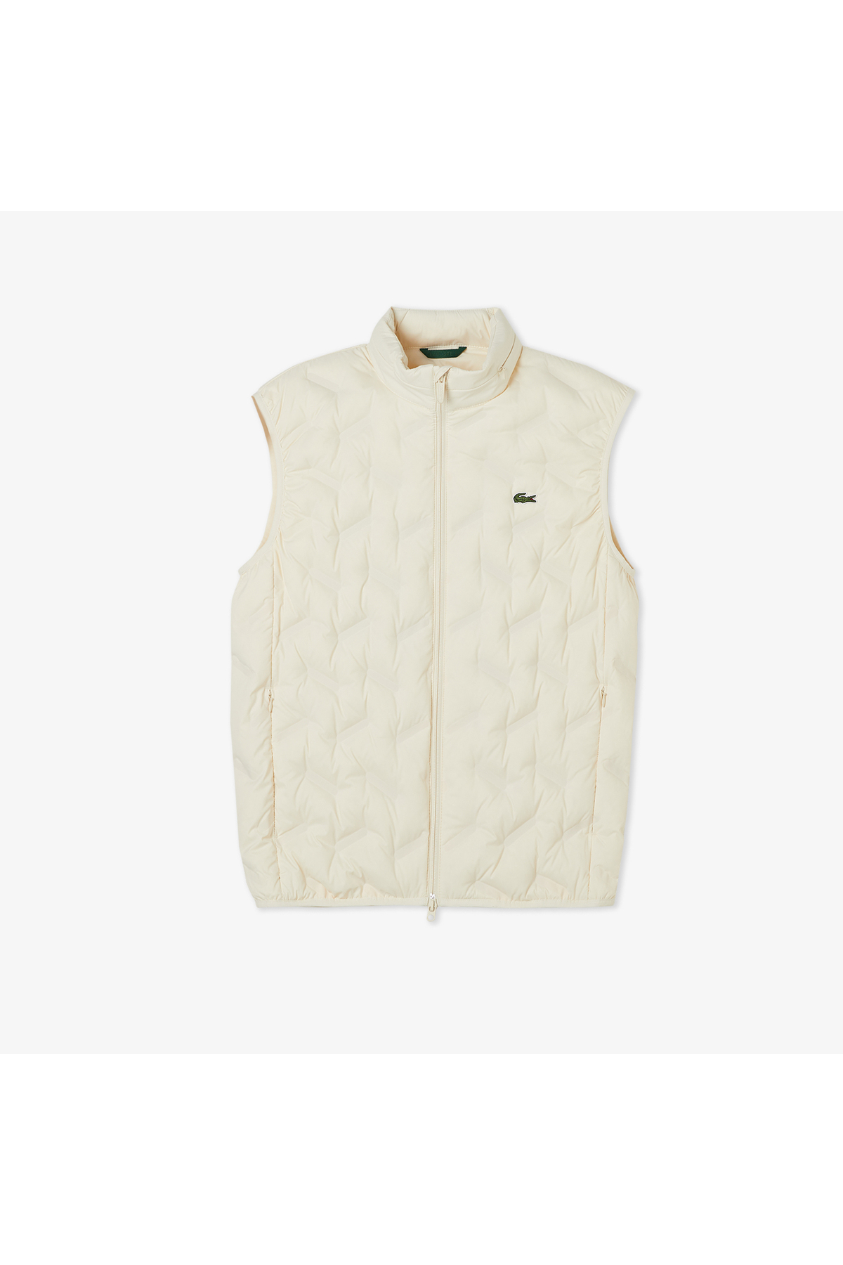 Lacoste Erkek Regular Fit Dik Yaka Kapitone Bej Yelek görsel 3
