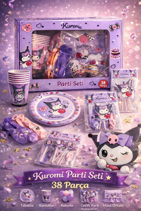 PartyExpress Kuromi Doğum Günü Set 38 Parça