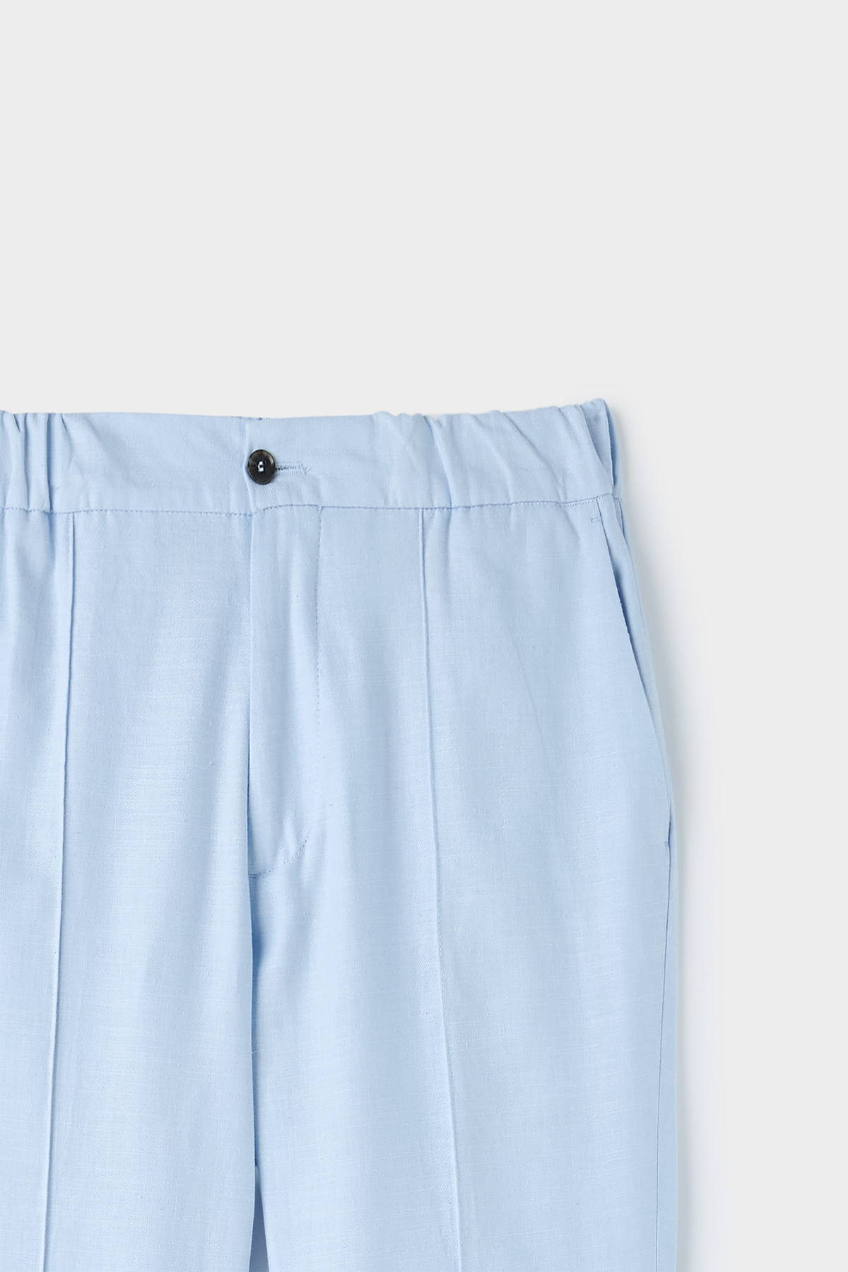 TWN  Slim Fit Mavi Armürlü Keten Karışımlı Jogger Pantolon - Görsel 6