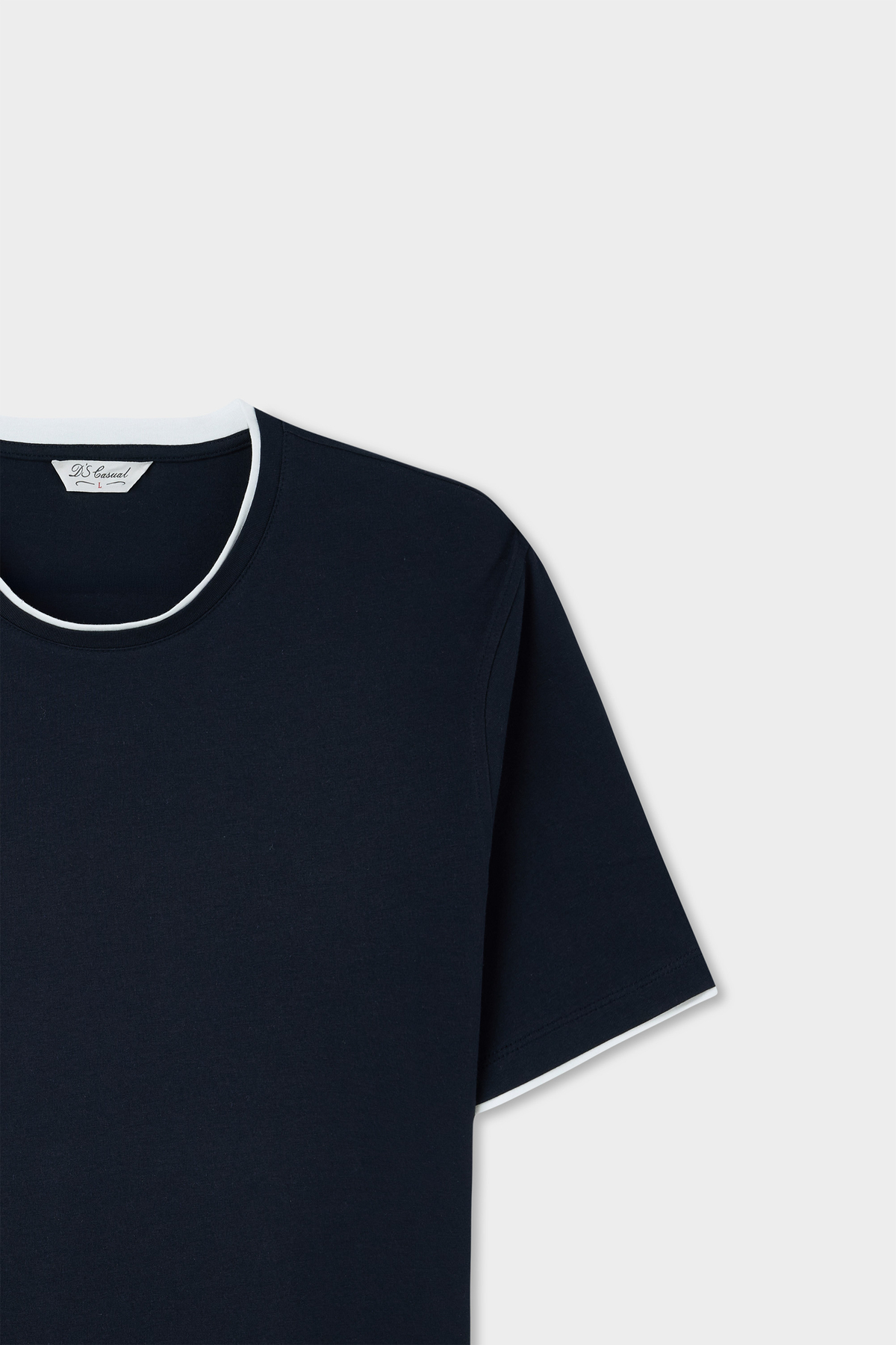 D'S Damat  Ds Damat Regular Fit Lacivert Düz %100 Pamuklu T-Shirt - Görsel 6