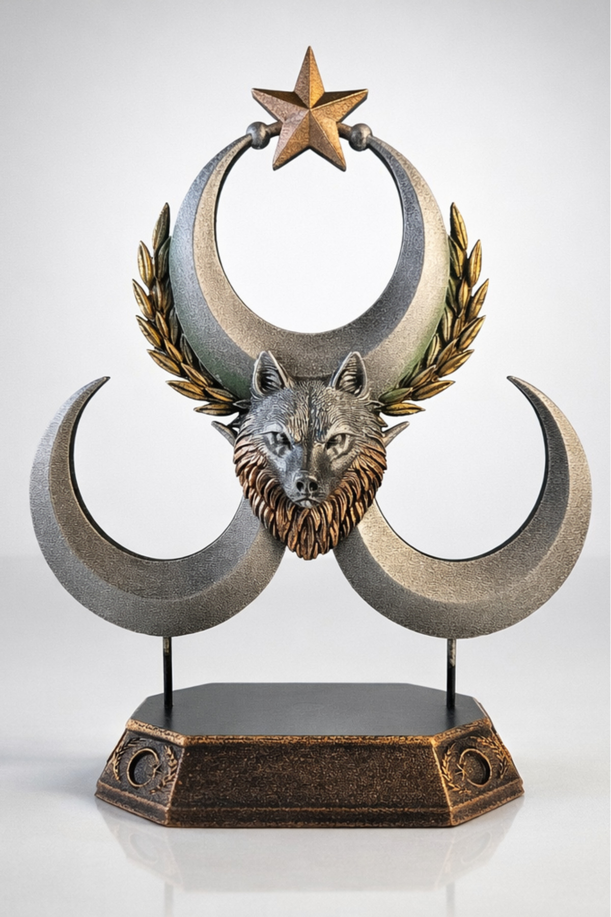 Wolf Three Crescent Decorative object Large trinket