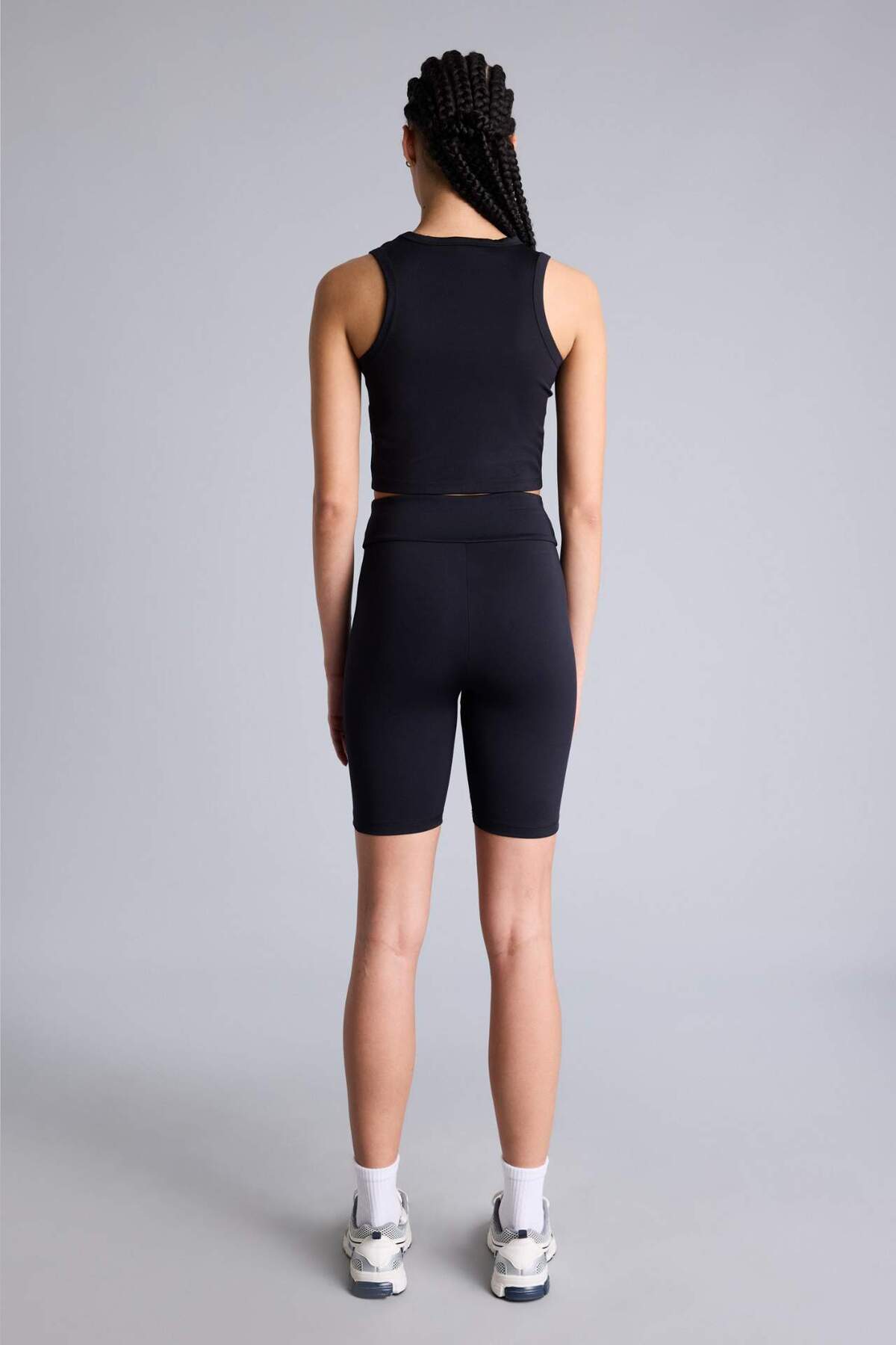 Defacto  Yüksek Bel Esnek Beli Saran Biker Kısa Basic Düz Sporcu Tayt Z6741AZ23SP - Görsel 5