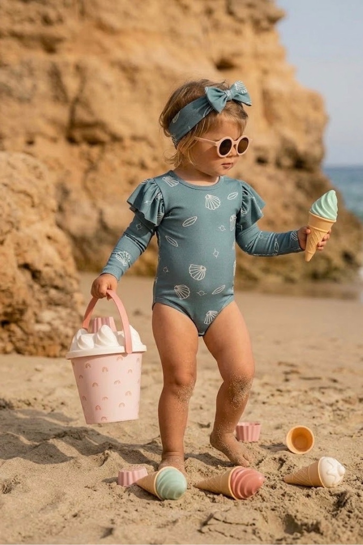 rg kidsstore UV Korumalı Bebek Fırfırlı Uzun Kollu Mayo – Güneş Korumalı Bebek Mayo_RG337 fotoğrafı 4 (önizleme)