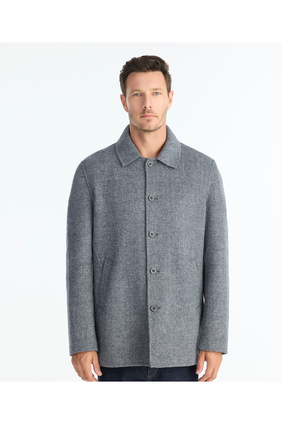 Yargıcı  Regular Gömlek Yaka Uzun Kol Palto - Görsel 3