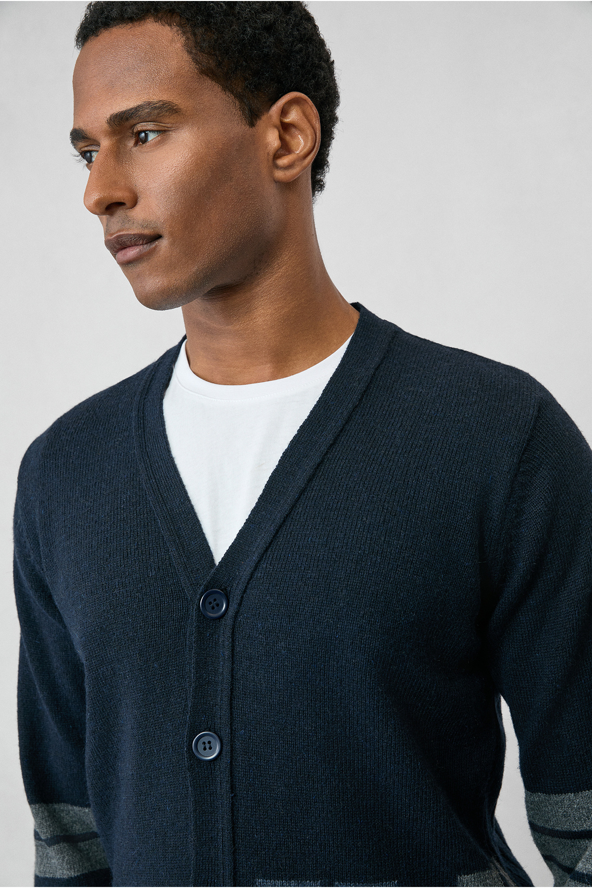 Kiğılı  Yünlü Desenli Triko Hırka - Görsel 3