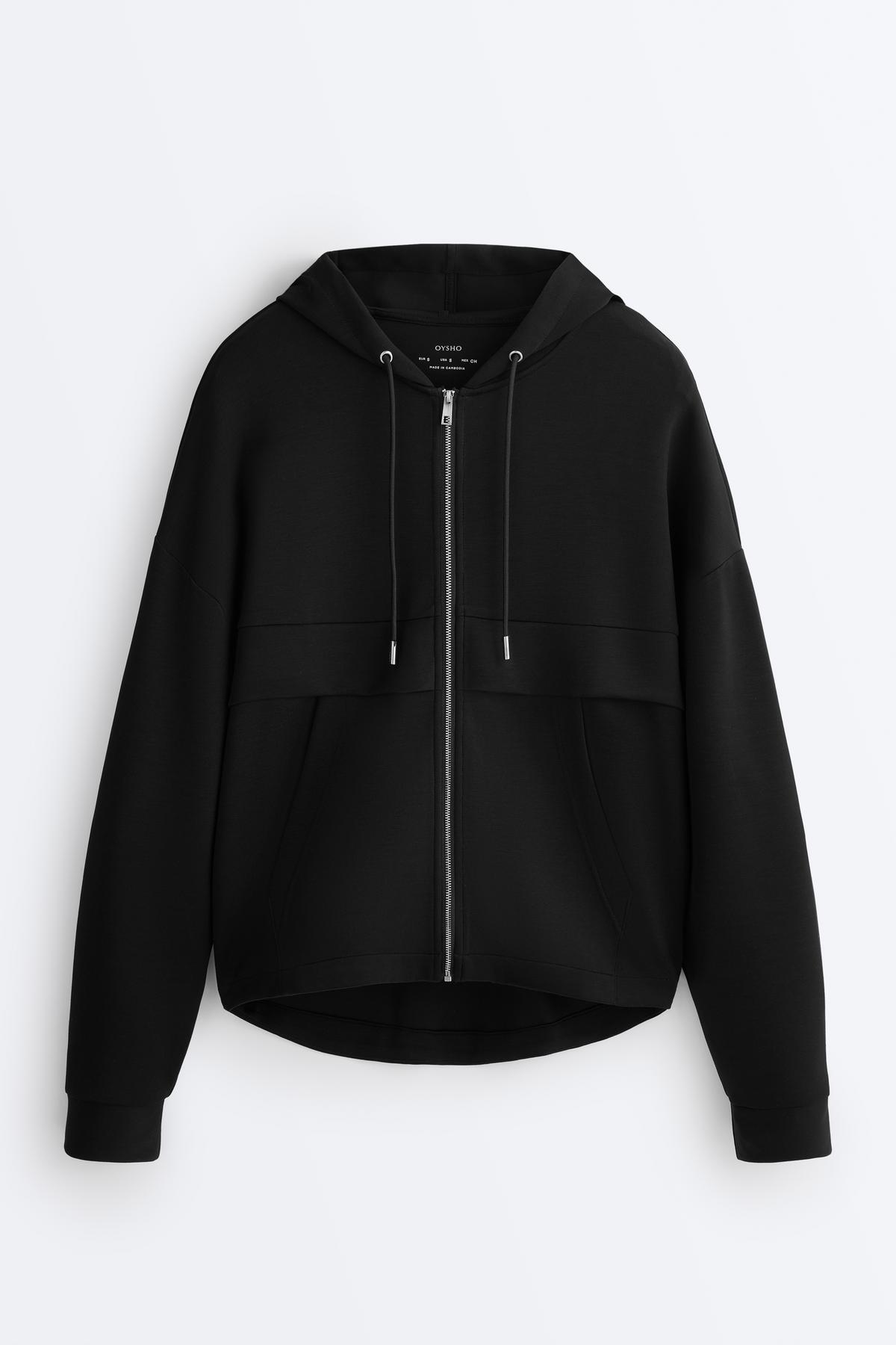 Oysho  Yumuşak dokunuşlu modal fermuarlı sweatshirt - Görsel 5