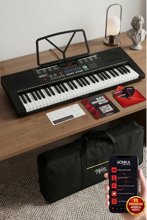 Midex Midex Ps-2500 Led Ekran 61 Tuşlu Org Çanta Notalık Mikrofon Adaptör Öğr...