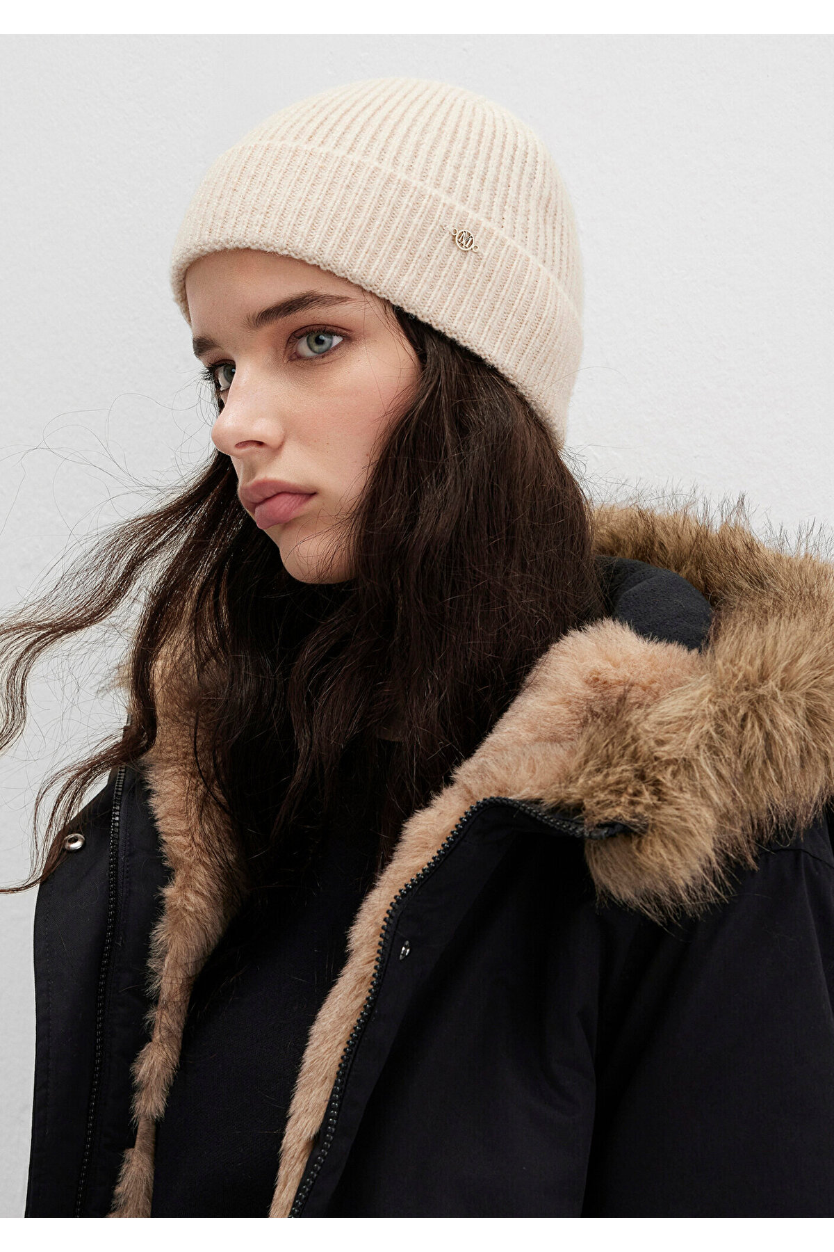 Mavi  Yün Karışımlı Ekru Bere 1913608-70048