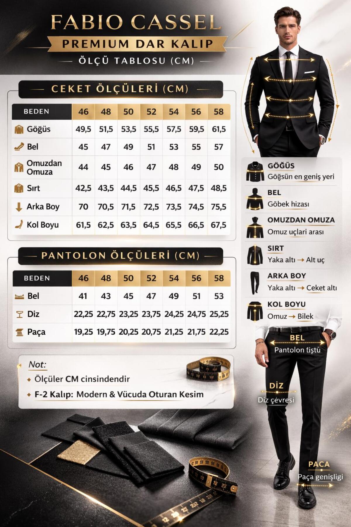 FRANKO CARDİNİ  FABIO CASSEL Slim Fit Erkek Takım Elbise - Şık Modern Premium Tasarım - Görsel 6