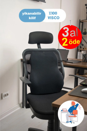 Viscomina Ortopedik Bel Yastığı Sırt Minderi Araç Bel Minderi Araç Sırt Yastı...