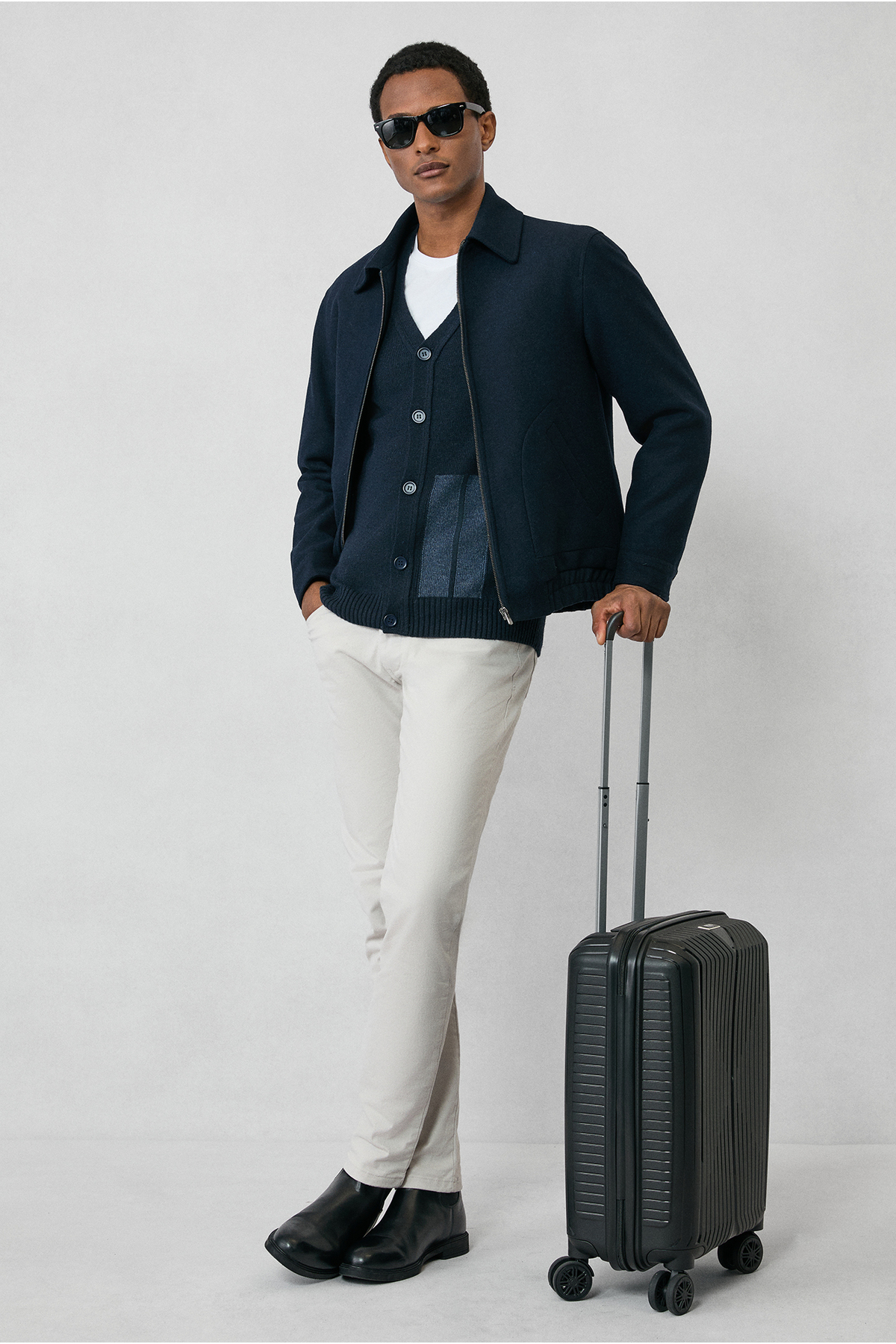 Kiğılı  Yünlü Desenli Triko Hırka - Görsel 5