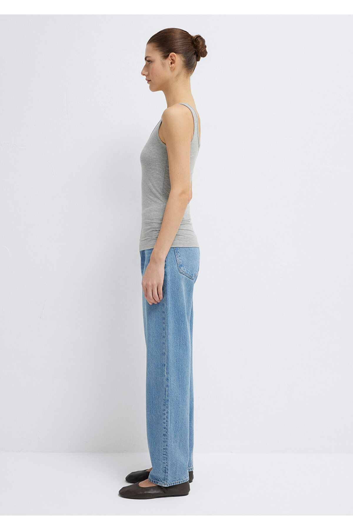 Mavi  2li Gri Lacivert Kadın Basic Atlet Fitted / Vücuda Oturan Kesim 1611367-70490 - Görsel 7