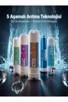 watalina Tüm Kapalı Kasa Su Arıtma Cihazlarıyla Uyumlu 5’li Premium Filtre Seti