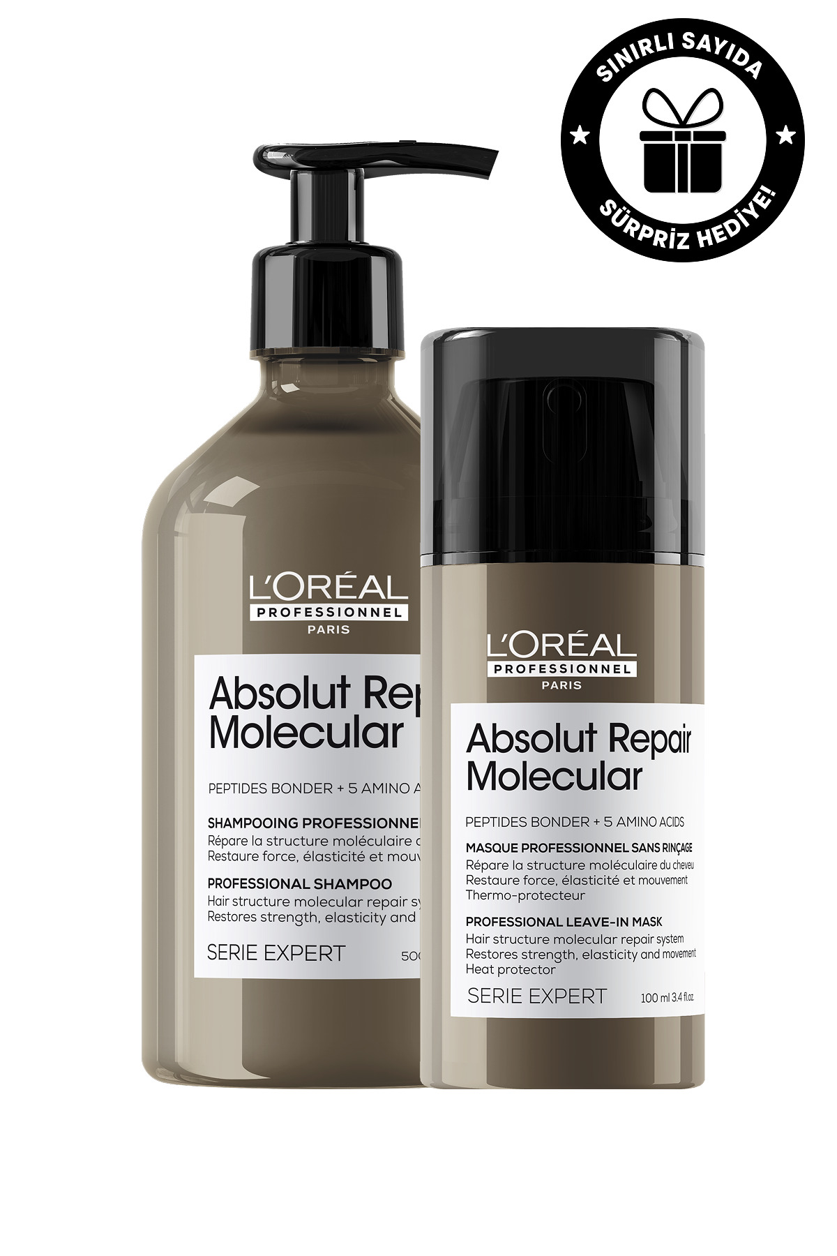 L'oreal Professionnel Serie Expert Absolut Repair Molecular Onarıcı Saç Bakım Seti - Şampuan-Maske — 3474637153564S3