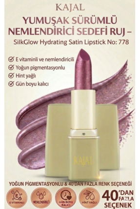 KAJAL Yumuşak Sürümlü Nemlendirici Sedefli Ruj – SilkGlow Hydrating Satin Lip...