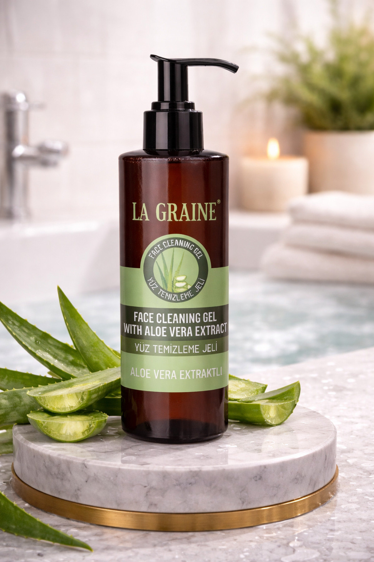 LA GRAİNE ALOE VERA NEMLENDİRİCİ ETKİLİ YÜZ TEMİZLEME JELİ 150ML — MM28-100 — تصویر 5 از 5