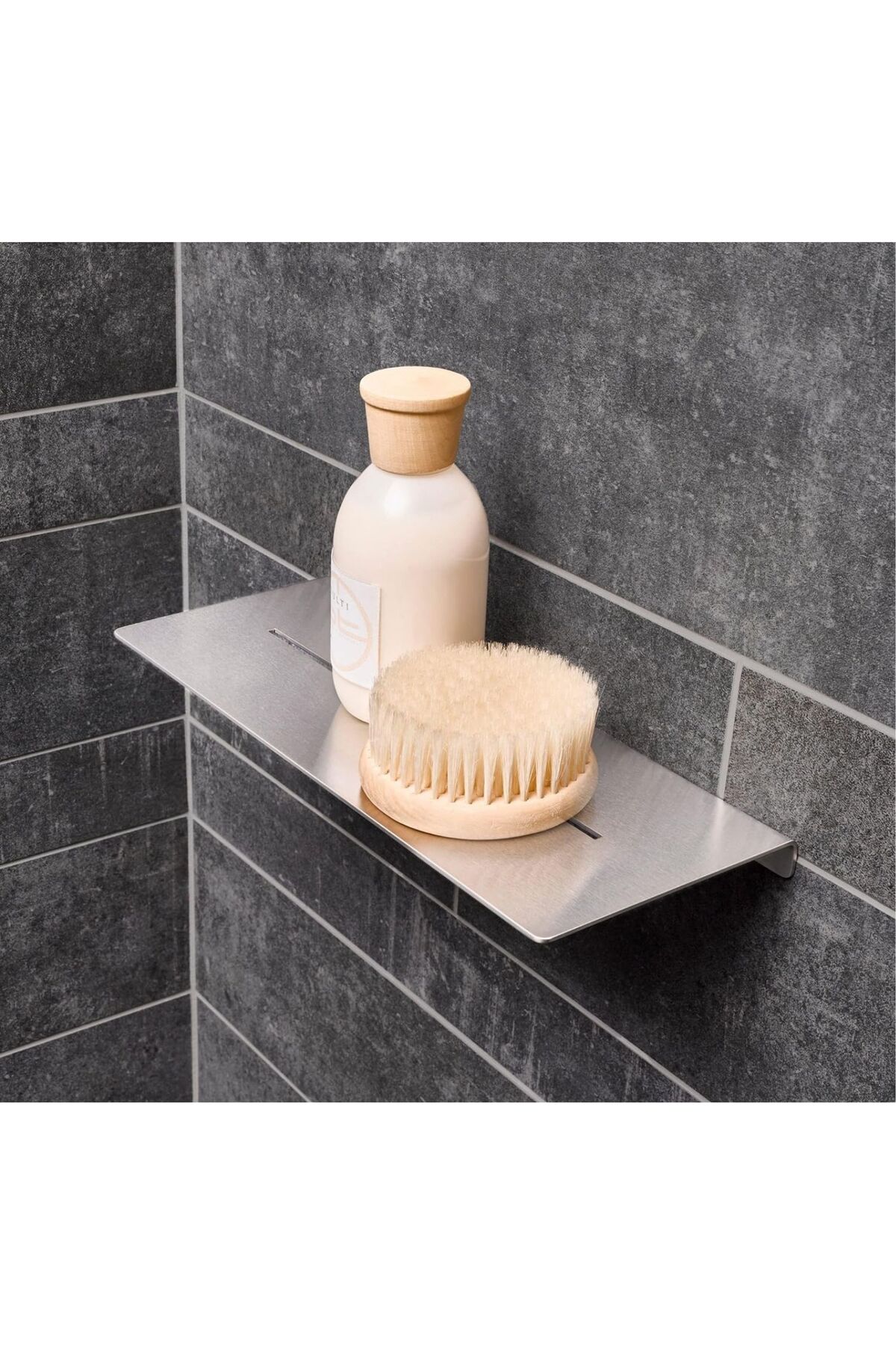 Stainless Steel 28cm Bathroom Shelf Shower Rack - Screw Mounting - INOX