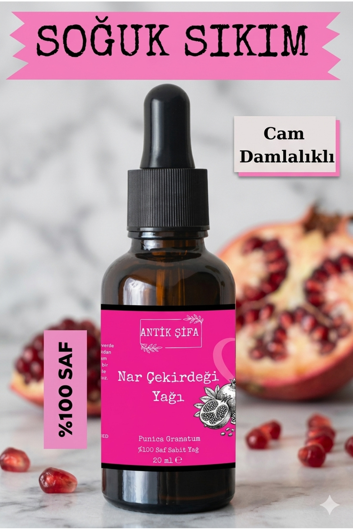 Nar Çekirdeği Yağı (20 ML) -%100 Seyreltilmemiş, Doğal Soğuk Sıkım Nar Yağı — narcekirdegi20ml — تصویر 6 از 9