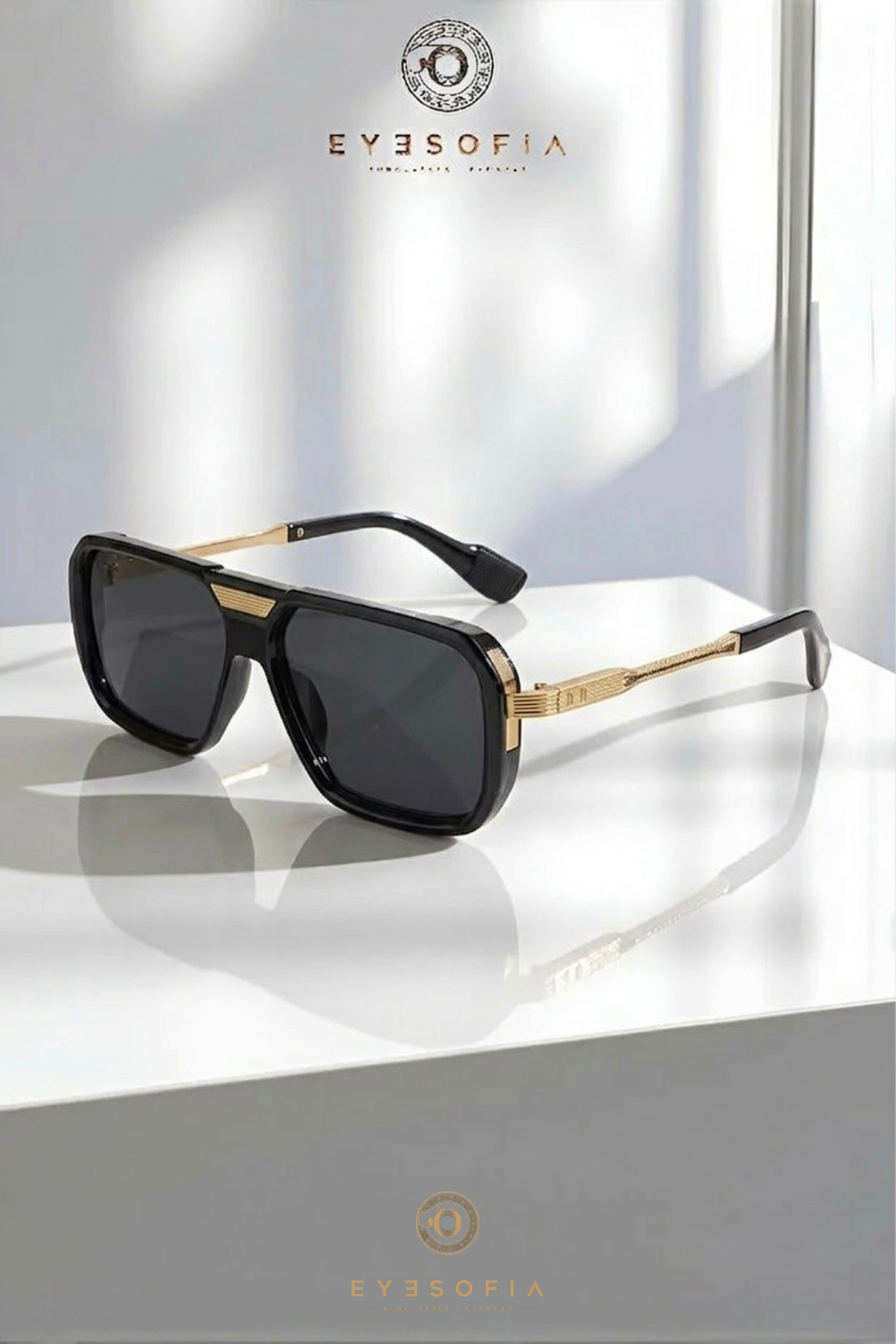 Eyesofia  Esfa Güneş Gözlüğü Unısex Uv400 Filtreli Gümüş Siyah - Görsel 2