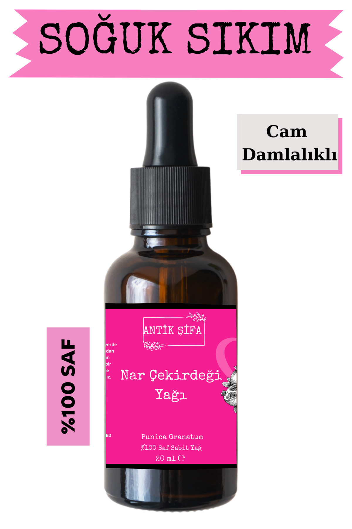 Nar Çekirdeği Yağı (20 ML) -%100 Seyreltilmemiş, Doğal Soğuk Sıkım Nar Yağı — narcekirdegi20ml — تصویر 8 از 9